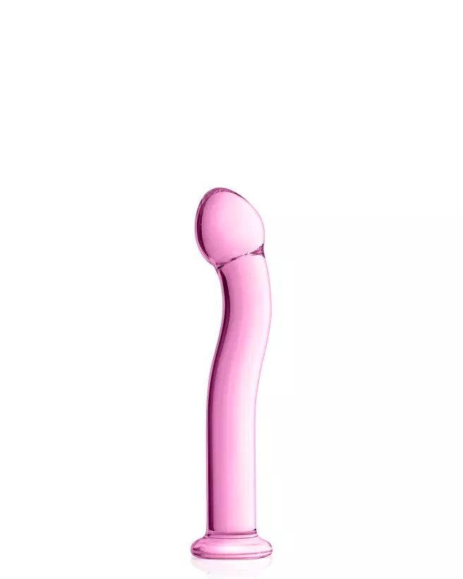 Dildo en verre rose GLOSSY TOYS modèle GLASS DILDO 27 PINK-1