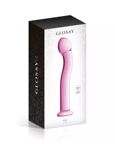 Dildo en verre rose GLOSSY TOYS modèle GLASS DILDO 27 PINK-2