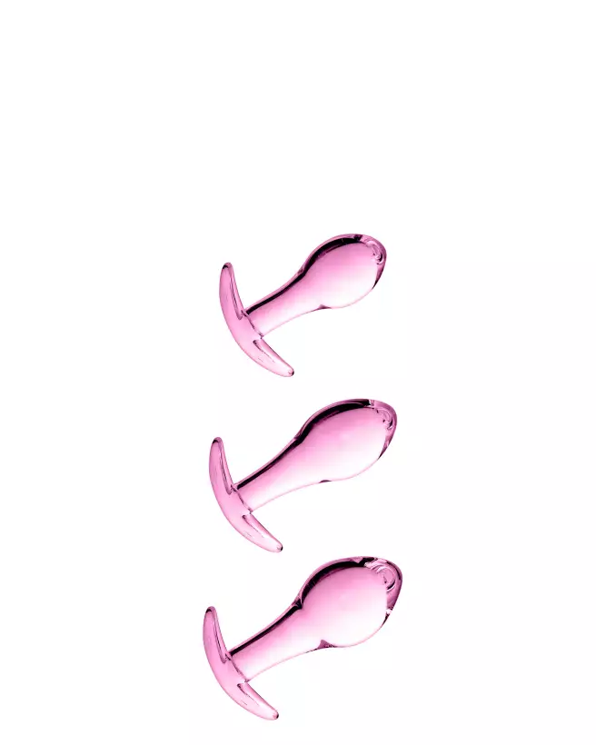 Sextoy en verre GLASS SET 17 Glossy Toys rose brillant-1