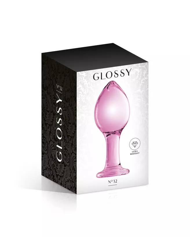 Image du GLASS PLUG 32 PINK de Glossy Toys, sextoy en verre haut de gamme-2