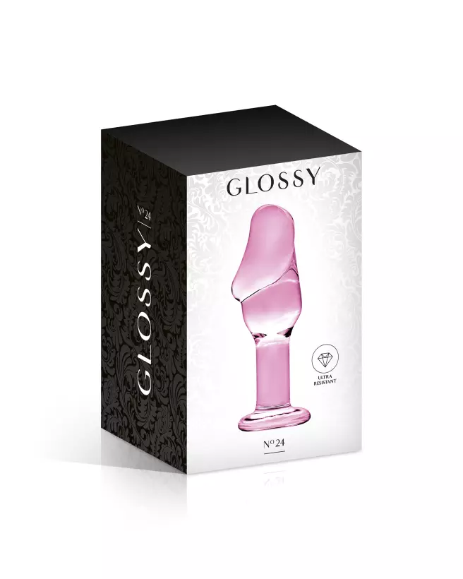 Sextoy en verre GLASS PLUG 24 PINK de Glossy Toys, design élégant et couleur rose-2
