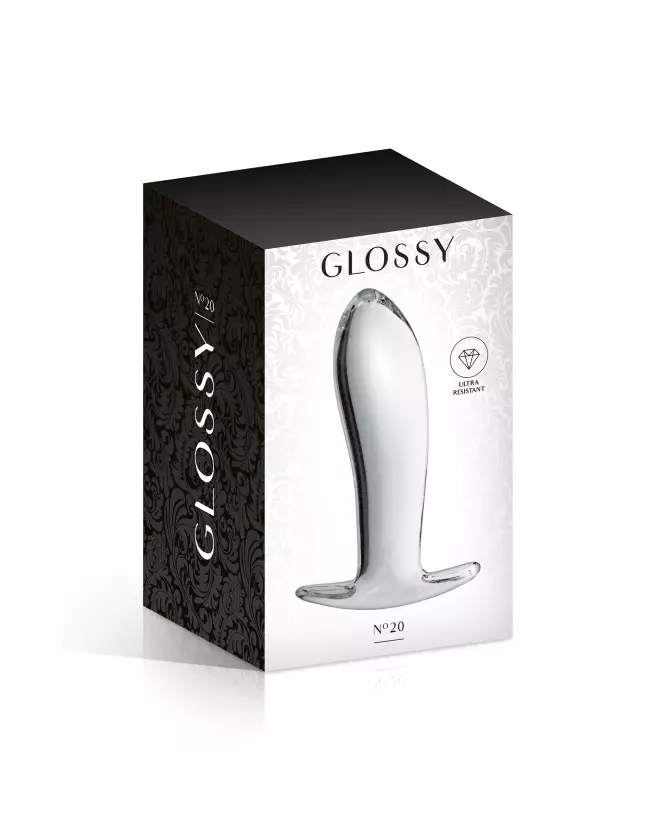 GLASS PLUG 20 CLEAR GLOSSY par Glossy Toys - Sextoy en Verre Haut de Gamme-2