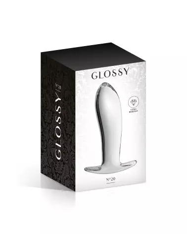 GLASS PLUG 20 CLEAR GLOSSY par Glossy Toys - Sextoy en Verre Haut de Gamme-2