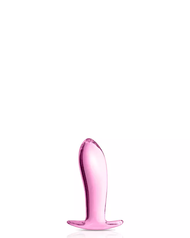 Plug en verre rose GLOSSY TOYS, sextoy élégant et sécuritaire-1