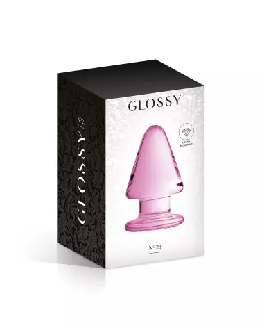 GLASS PLUG 23 PINK GLOSSY par Glossy Toys, Sextoy en Verre Haut de Gamme-2
