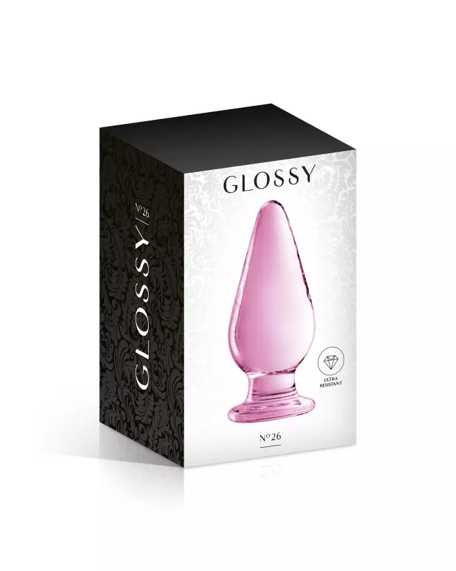 GLASS PLUG 26 PINK par Glossy Toys, sextoy en verre élégant et hygiénique-2
