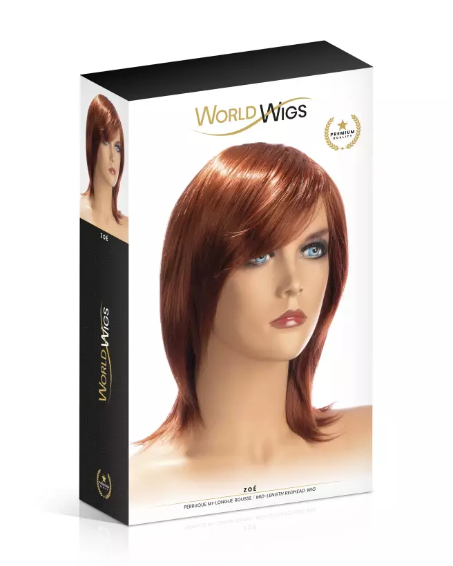 Image de la perruque Zoe Roux par WORLD WIGS, couleur rouge vibrant, haute qualité-2