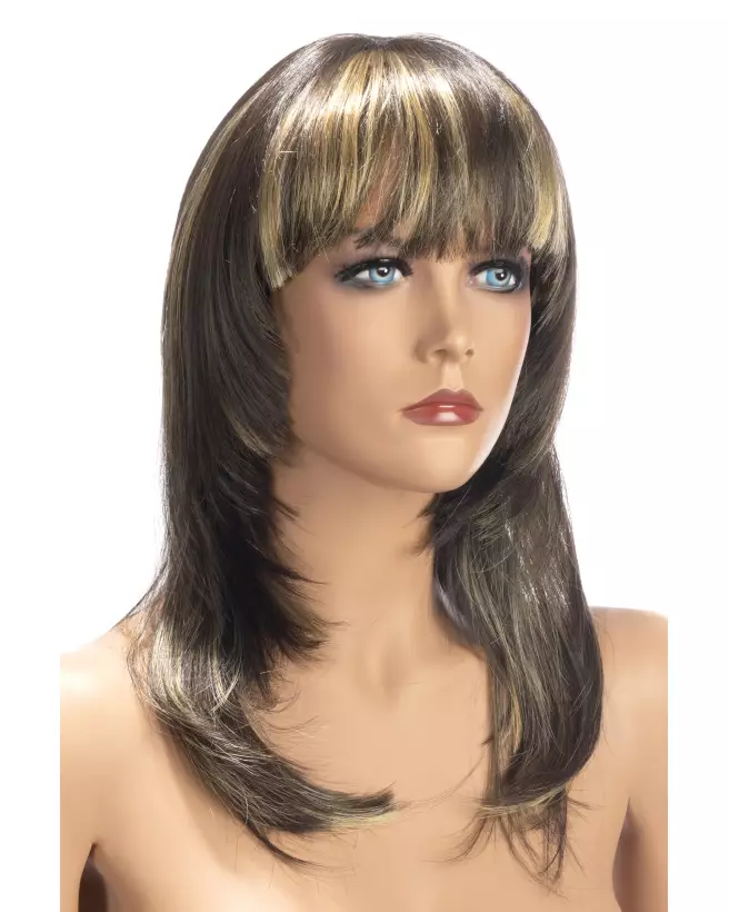 Perruque Kate Brun Mèches Blondes World Wigs Style Moderne-1