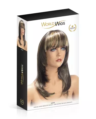 Perruque Kate Brun Mèches Blondes World Wigs Style Moderne-2
