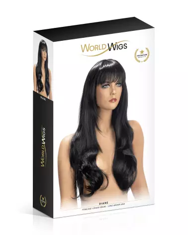 Perruque Longue Diane Brun de World Wigs avec Cheveux Synthétiques-2