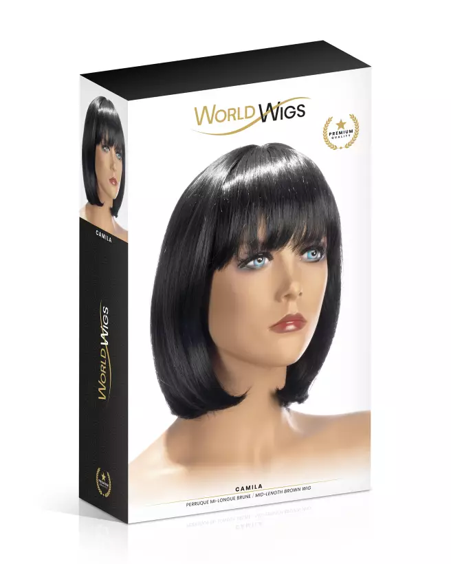 Perruque Camila Mi-Longue Brune World Wigs Style Naturel-2