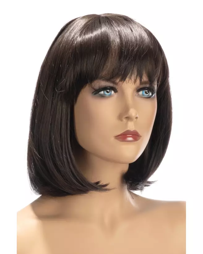 Perruque Camila mi-longue châtain World Wigs style élégant-1