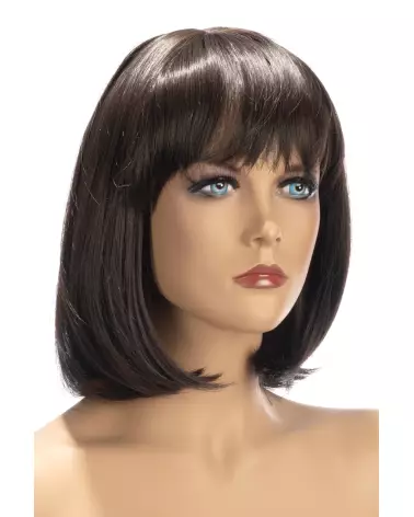 Perruque Camila mi-longue châtain World Wigs style élégant-1