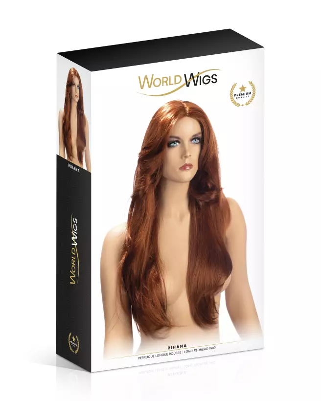 Perruque longue rousse Rihanna style glamour par World Wigs-2