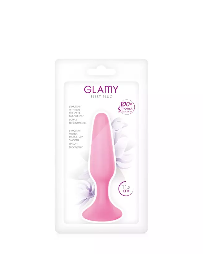Glamy First Plug Small Pink pour débutants en silicone sûr et doux-2