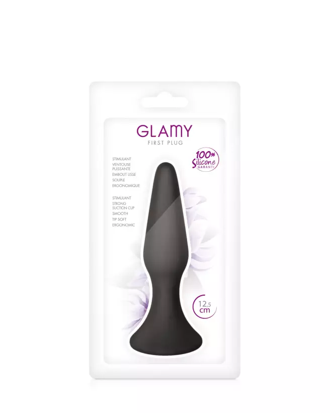 Image du Glamy First Plug Medium Black, plug anal ergonomique et discret-3