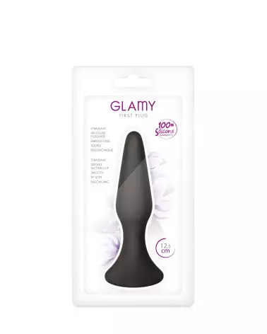 Image du Glamy First Plug Medium Black, plug anal ergonomique et discret-3
