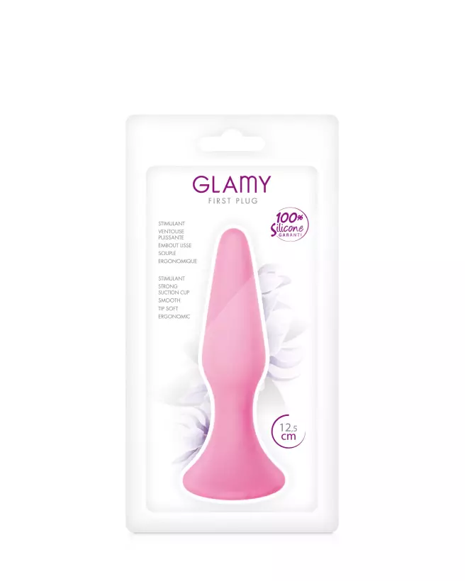 Plug anal rose moyen Glamy First pour débutants, doux et sécuritaire-2