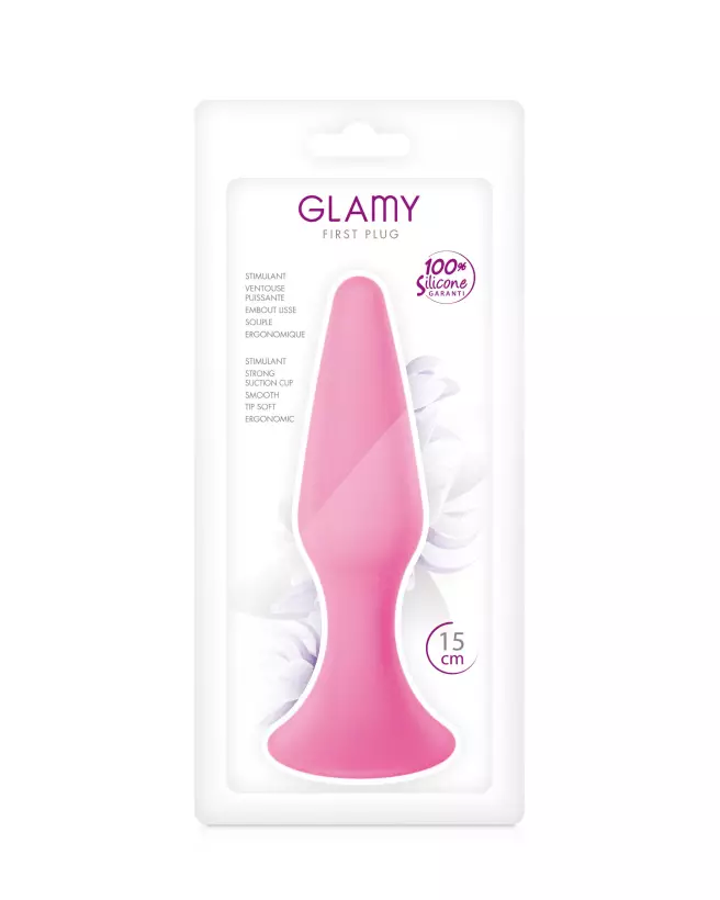 Image du Glamy First Large Pink, plug anal rose de grande taille pour confort et sécurité optimale-2