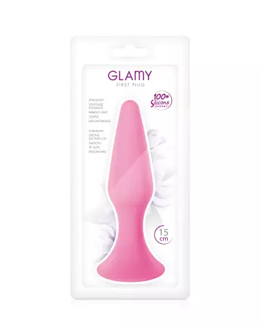 Image du Glamy First Large Pink, plug anal rose de grande taille pour confort et sécurité optimale-2
