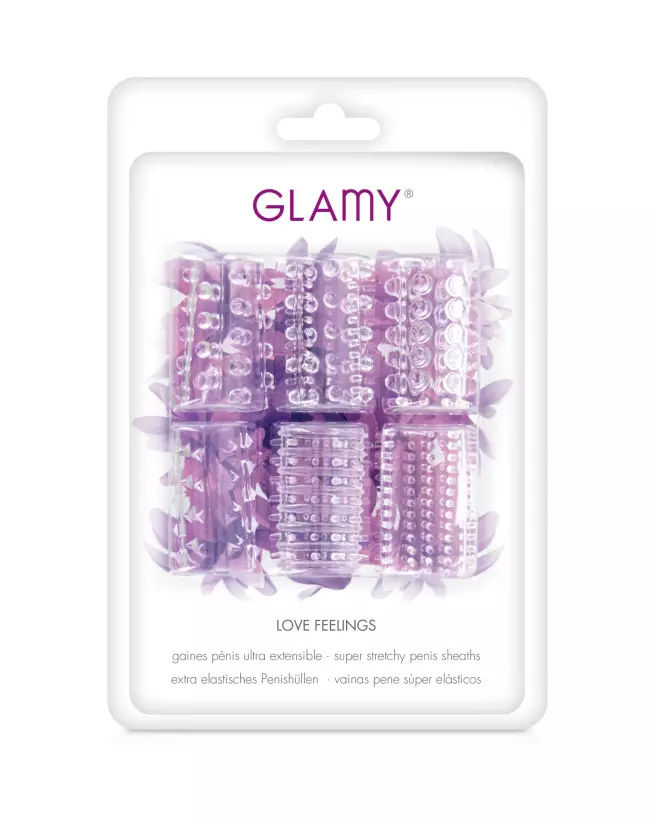 GLAMY LOVE FEELINGS 6 RINGS gaine pour pénis haute qualité-2