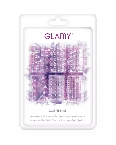GLAMY LOVE FEELINGS 6 RINGS gaine pour pénis haute qualité-2
