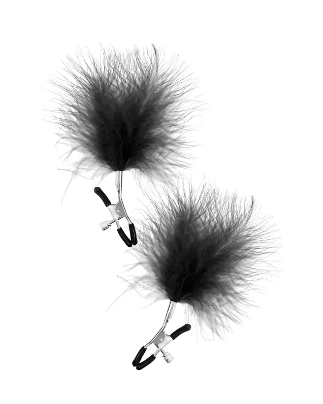 Image des pinces à tétons Sweet Caress avec plumeau pour stimulation sensuelle et érotique-1