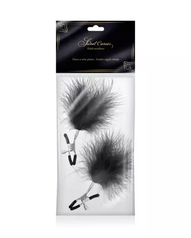Image des pinces à tétons Sweet Caress avec plumeau pour stimulation sensuelle et érotique-2