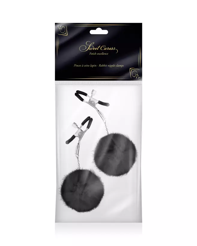 Set 2 Pinces à Seins Black Sweet Caress pour stimulation et jeux érotiques-2