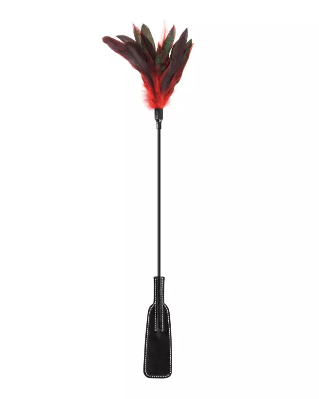 Cravache à plumeau Sweet Caress pour jeux sensuels-1