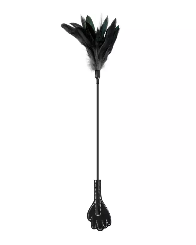 Cravache avec plumeau Sweet Caress pour jeux érotiques et domination douce-1