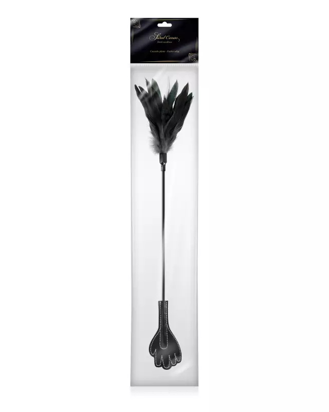 Cravache avec plumeau Sweet Caress pour jeux érotiques et domination douce-2