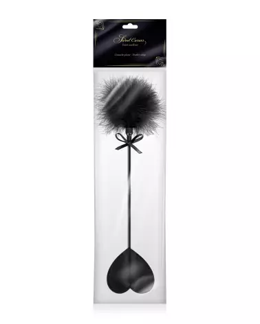 Cravache à Plumeau Black de Sweet Caress pour jeux érotiques BDSM-2