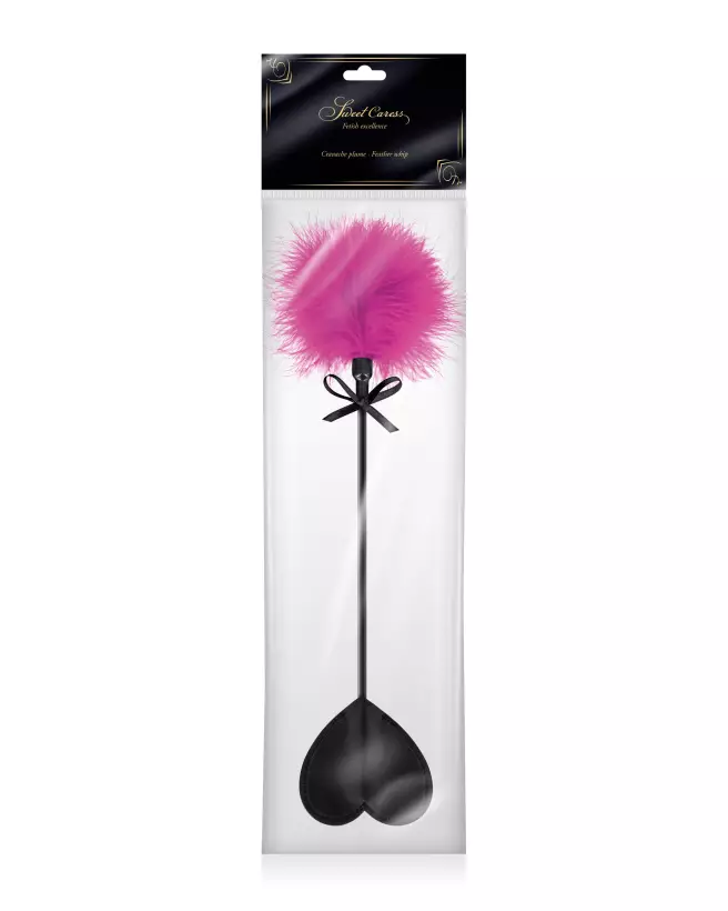 Cravache Fuchsia à Pompon Sweet Caress pour jeux érotiques de domination-2