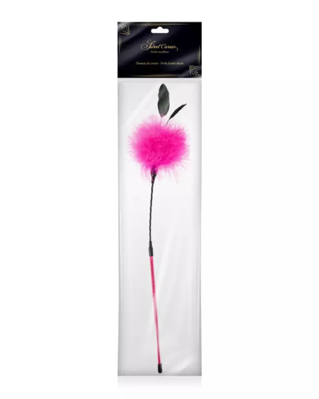 Cravache Pompon Pink Sweet Caress pour jeux BDSM et domination douce-4