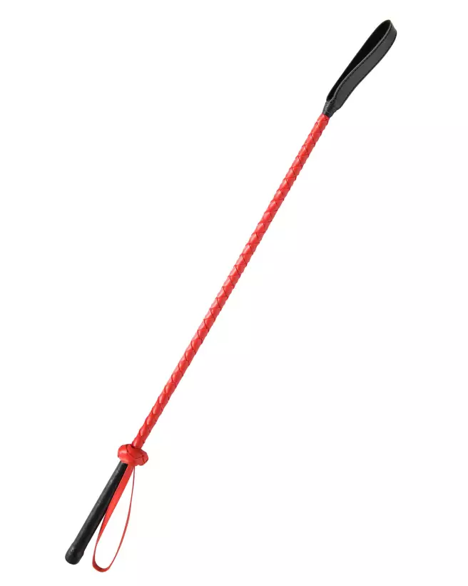 Cravache noir et rouge Fetish Tentation pour jeux BDSM-1