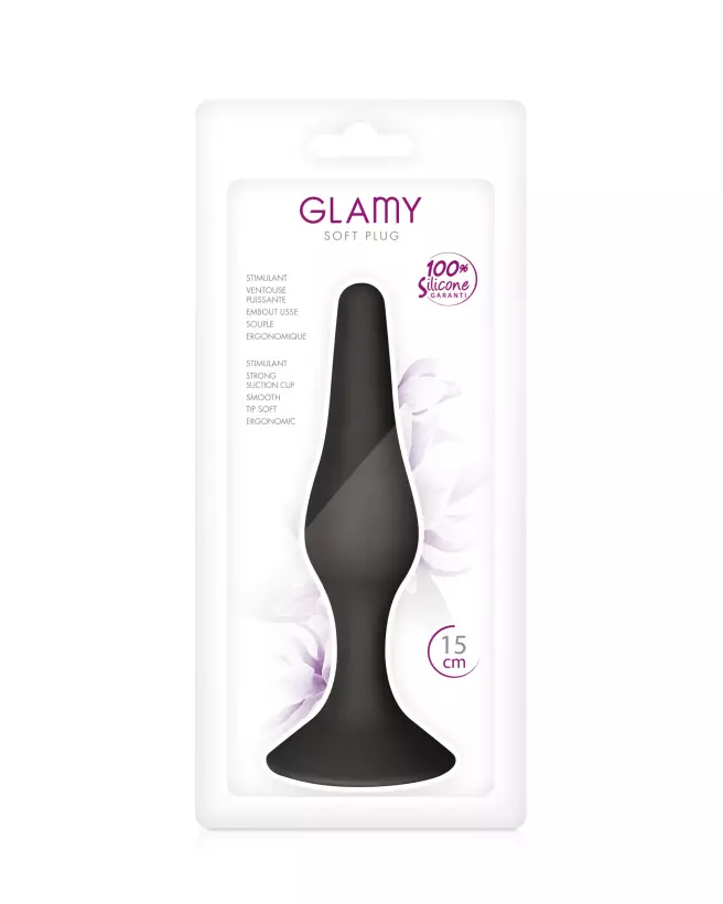 Image du Plug Anal Glamy Fin Black L, confort ergonomique et design élégant-2