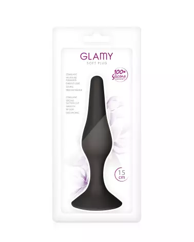Image du Plug Anal Glamy Fin Black L, confort ergonomique et design élégant-2