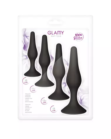Image du Kit Anal Plug Fin Glamy Black pour débutants et amateurs-2