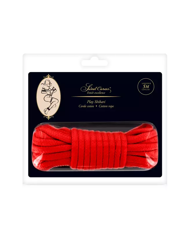Photo de Corde SM Bondage Rouge 5m Sweet Caress pour jeux érotiques et BDSM-2
