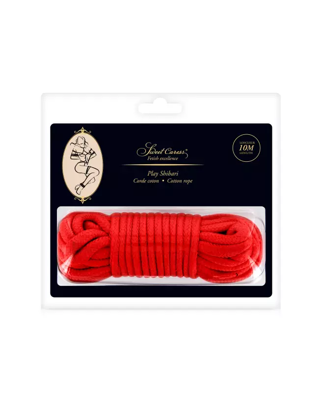 Image de Corde SM Bondage Rouge 10M par Sweet Caress pour jeux BDSM-2