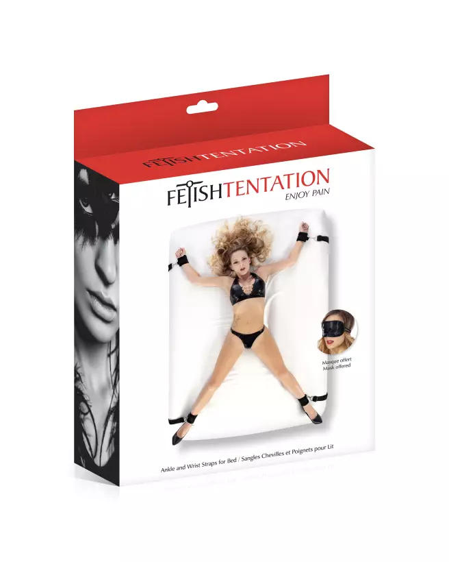 Kit Handcuffs Bed Bondage Fetish Tentation pour jeux de domination et plaisir sécurisé-2