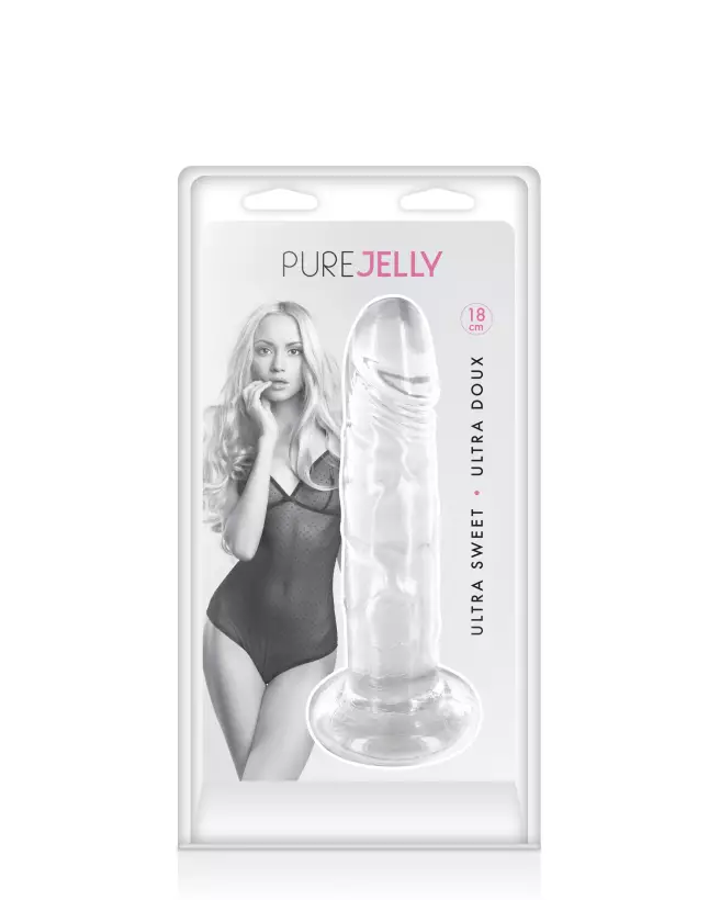 Image du Gode Transparent Jelly L de PURE JELLY, sextoy souple et élégant-2