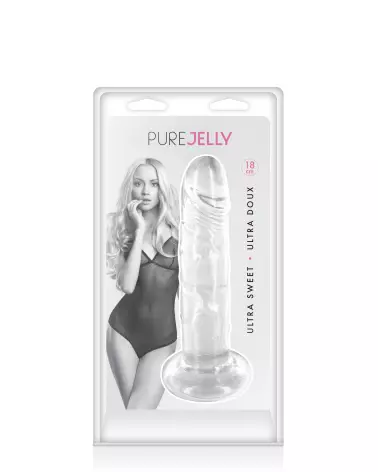 Image du Gode Transparent Jelly L de PURE JELLY, sextoy souple et élégant-2