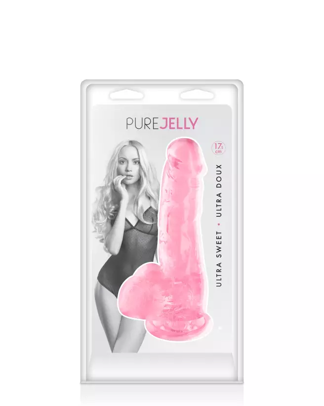 Image du Gode Rose Transparent Jelly M de PURE JELLY, sextoy élégant et doux-2