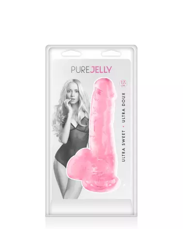 Image du Gode Rose Transparent Jelly M de PURE JELLY, sextoy élégant et doux-2