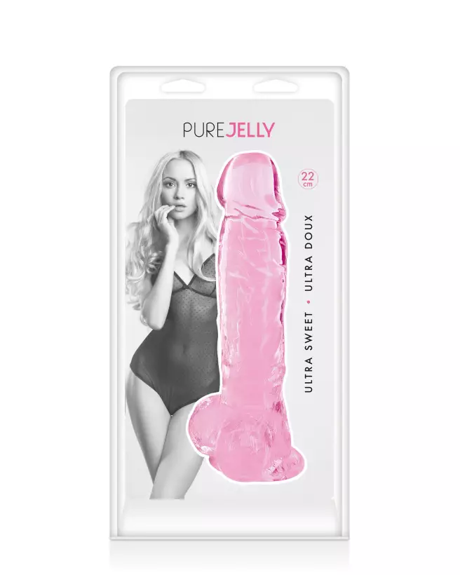Gode Rose Transparent Jelly XL de PURE JELLY pour plaisir intense-2