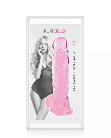 Gode Rose Transparent Jelly XL de PURE JELLY pour plaisir intense-2