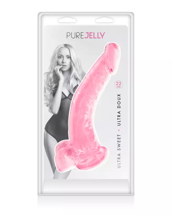 Gode Rose Transparent Jelly XL de Pure Jelly en action-2