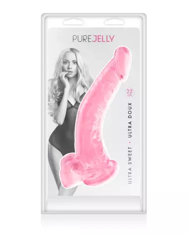 Gode Rose Transparent Jelly XL de Pure Jelly en action-2